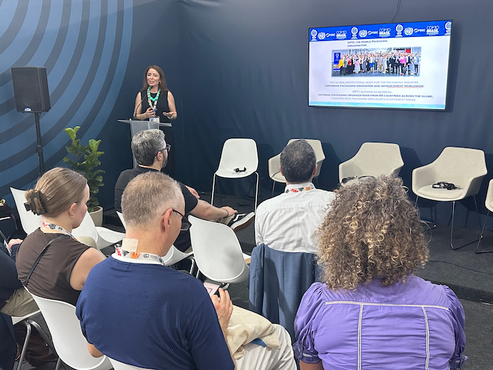 Luciana Pellegrino the president of the World Packaging Organization stated at the WPO in Brazil that from technical evidence, case studies, and WPO’s global initiatives, such as Navigating the Food Loss and Waste Paradox and the Design for Recycling Guidelines, how packaging innovation directly contributes to SDG 2, SDG 12, SDG 13, and SDG 17 Photo WPO